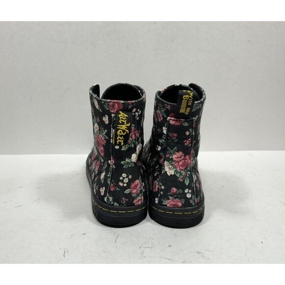 Dr. Martens Hackney Sneakers Women's Size 7 Black Floral Canvas Lace Up Shoes - Picture 4 of 8